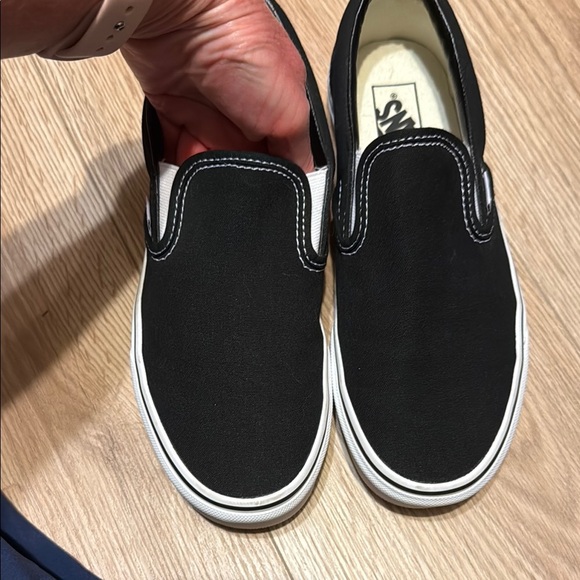 Vans Shoes - Vans Classic Black and White Slip-Ons, NEW